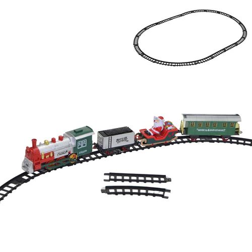 Trem Elétrico Natalino 24 Peças 113cm em Plástico Mabruk