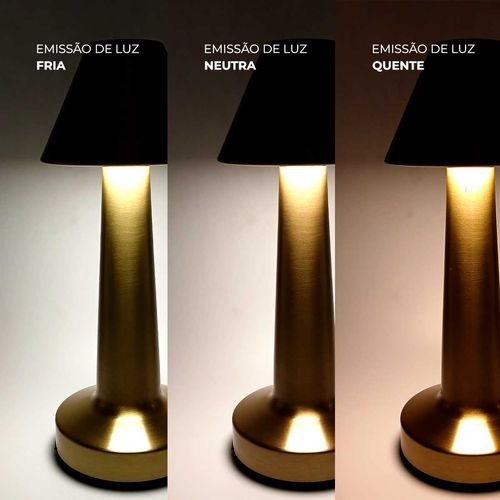 Luminária Touch Lamp Decorativa 24cm em Metal BM36