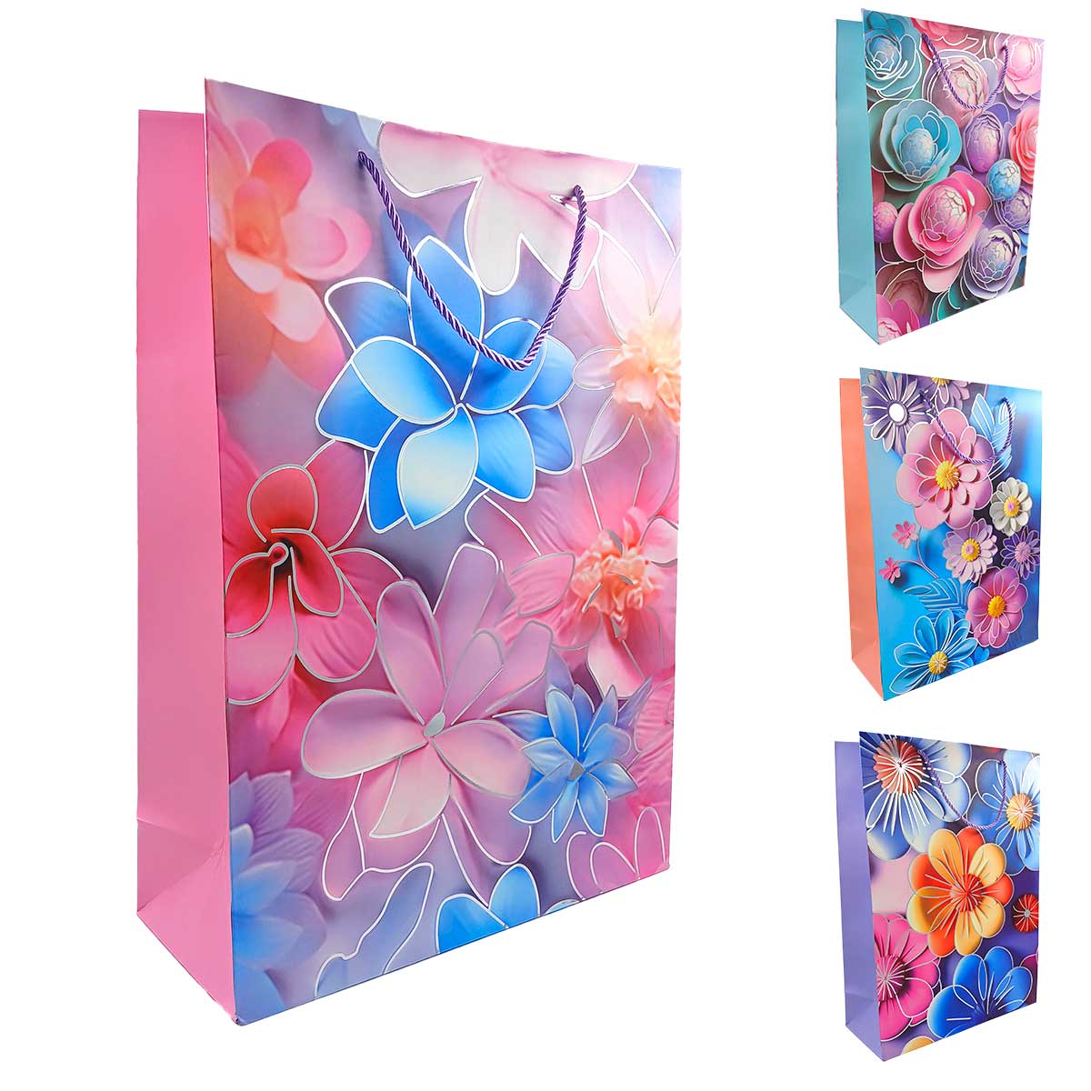 Sacola P/ Presente Flores 30x41,5cm em Papel JML
