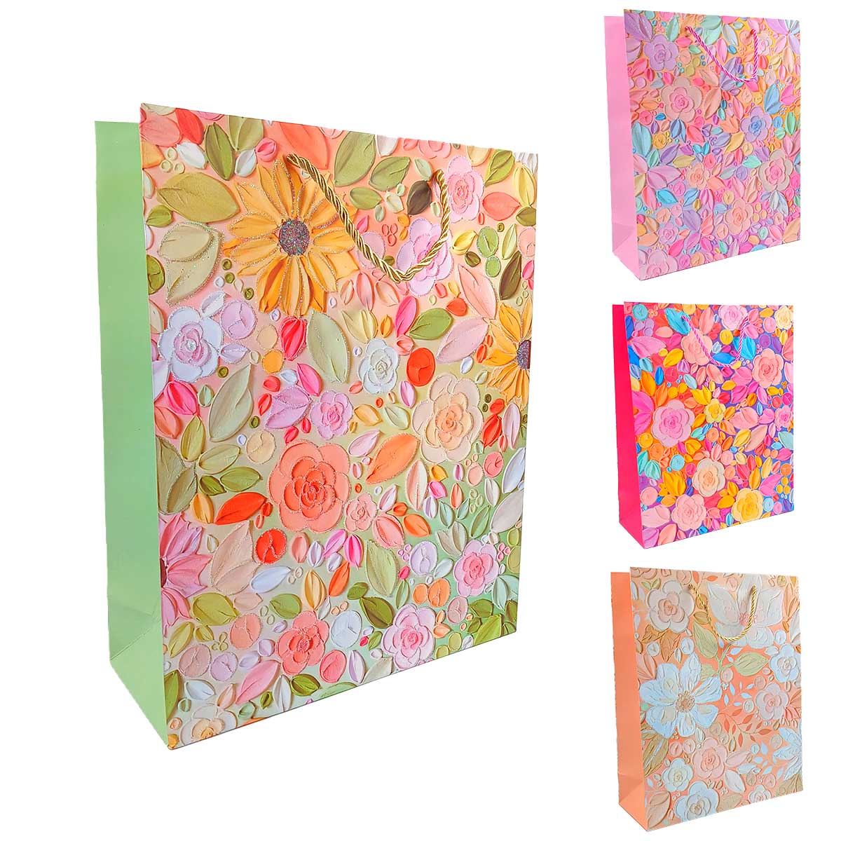 Sacola P/ Presente Floral 26x32cm em Papel JML