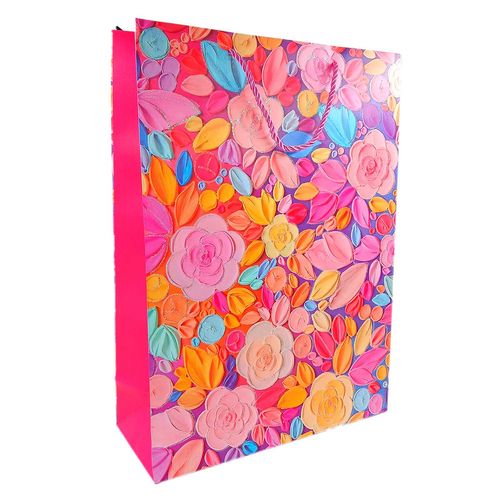Sacola P/ Presente Floral 30x41,5cm em Papel JML