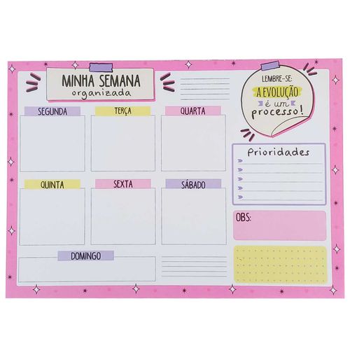 Bloco Planner Semanal 21x29,5cm em Papel Fu Xing