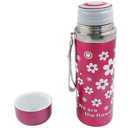 Garrafa Flores C/ Alça 470ml em Alumínio Fu Xing