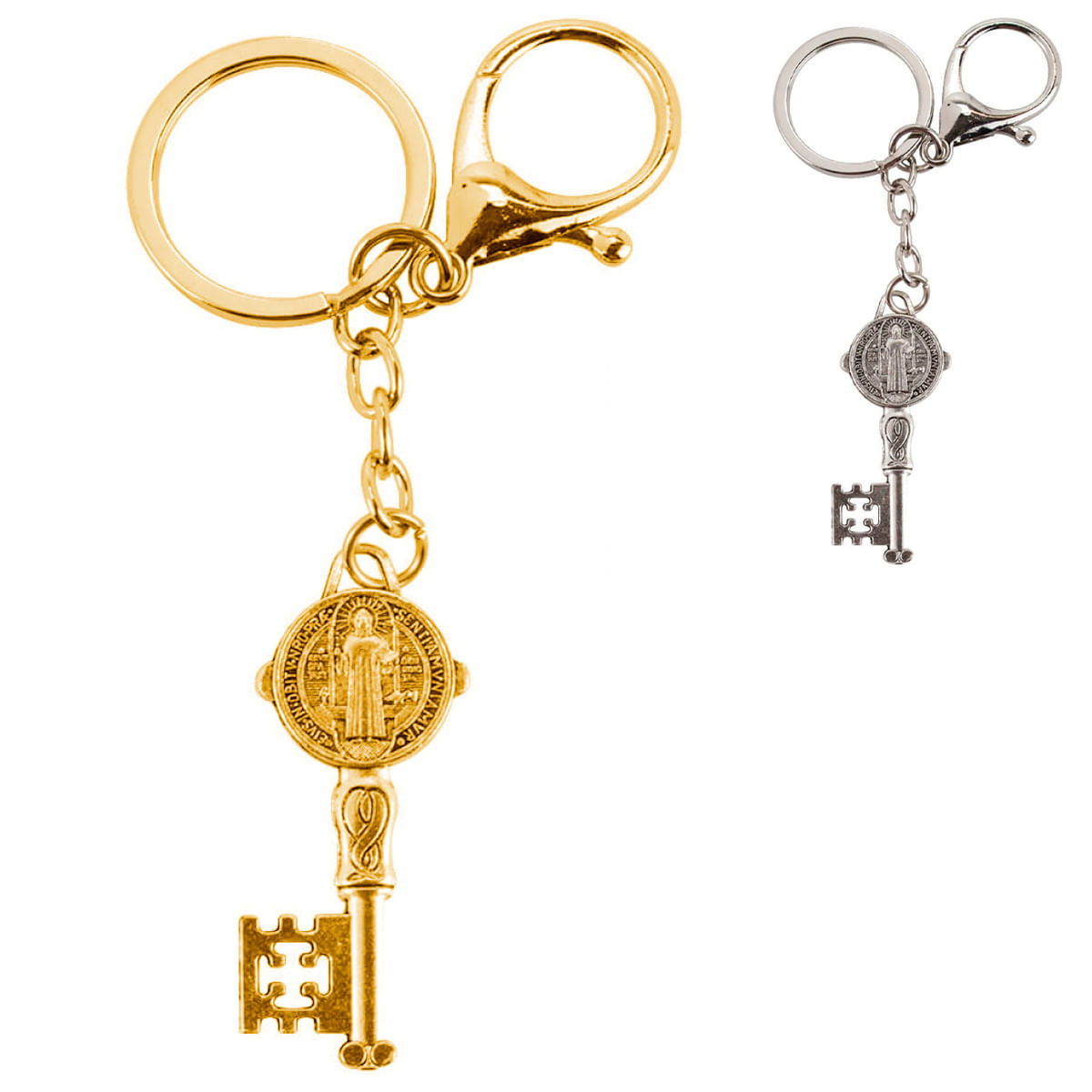 Chaveiro São Bento 11cm em Metal Taimes