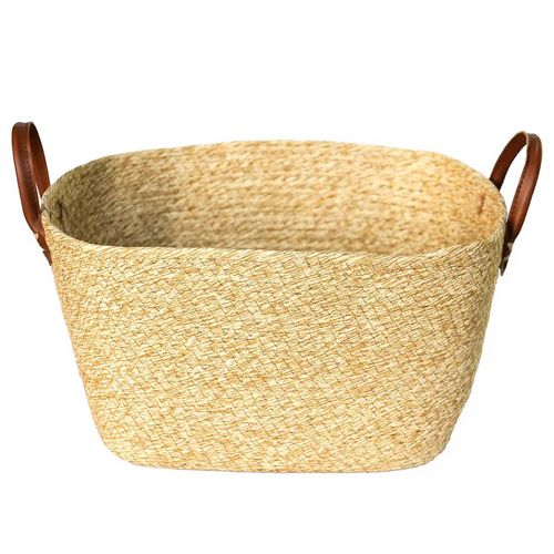 Cesto Decorativo C/ Alça 36x27x20cm em Fibra Natural Paramount Plásticos