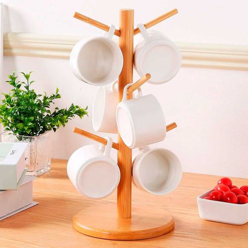 Porta Xícaras Decorativo 33cm em Bambu Livon