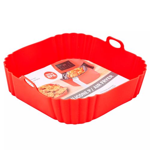 Forma P/ Air Fryer Quadrado 21x6,5cm em Silicone Unihome