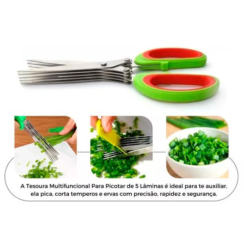 Tesoura P/ Salada 3 Pontas 19,5cm em Metal Kehome