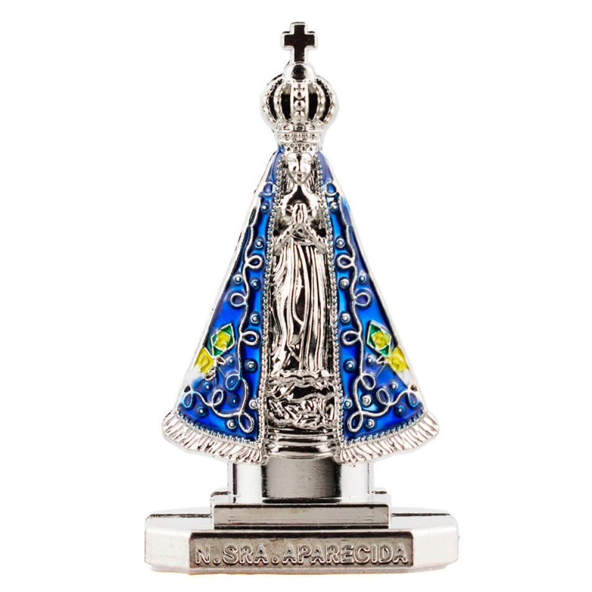 Nossa Senhora Aparecida Decorativa 9cm em Metal Taimes