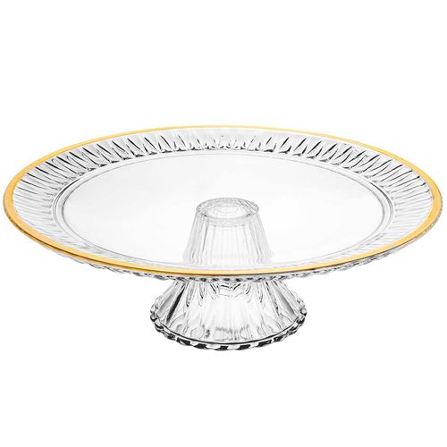 Prato Para Bolo C/ Pé 32cm em Vidro Lyor