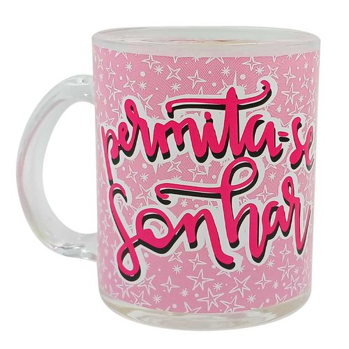 Caneca Estrelas 330ml em Vidro Kehome
