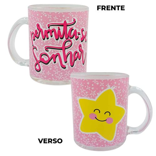 Caneca Estrelas 330ml em Vidro Kehome