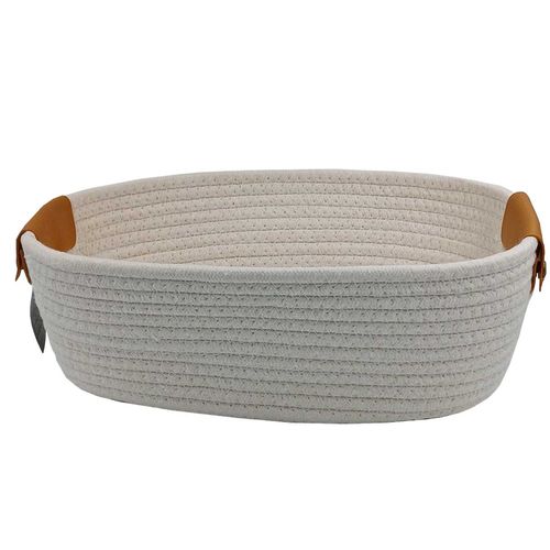 Cesto Decorativo C/ Alça 35x25cm em Algodão Paramount Plásticos