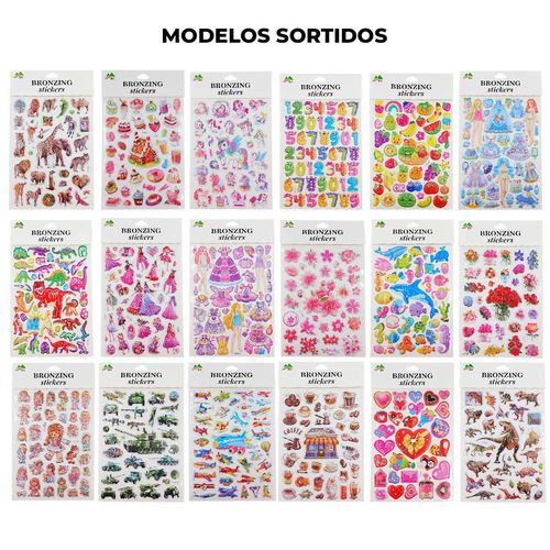 Cartela de Adesivos Decorativos 21x15cm em Plástico Michael Judi