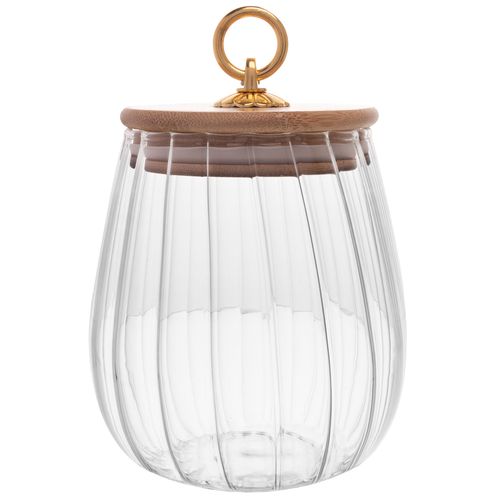 Porta Mantimento Classic C/ Tampa Bambu 750ml em Vidro Wolff