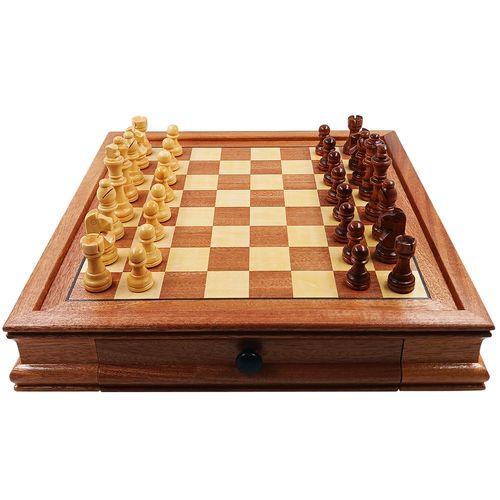 Jogo de Tabuleiro Xadrez 32x32cm em Madeira Rio Master