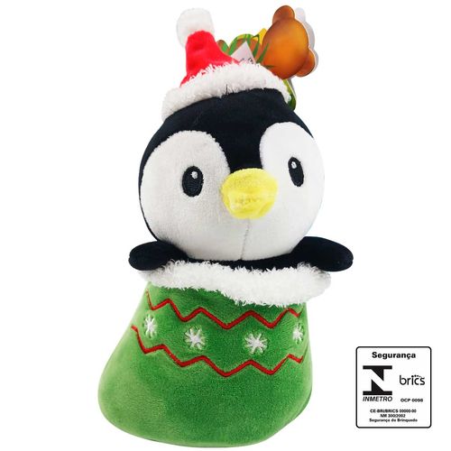 Boneco Natalino de Pelúcia 24cm em Poliéster Fizzy