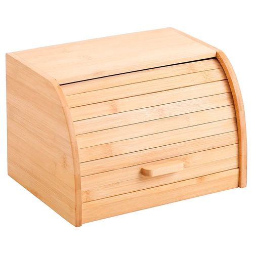 Porta Pão Crumb C/ Tampa Retrátil 27x20cm em Bambu Jolitex