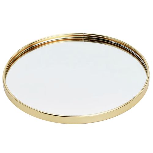Bandeja Espelhada Redonda 22,5cm em Plástico Fu Xing