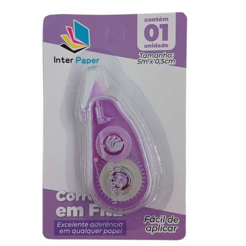 Corretivo em Fita Color 6,5cm em Plástico Interponte