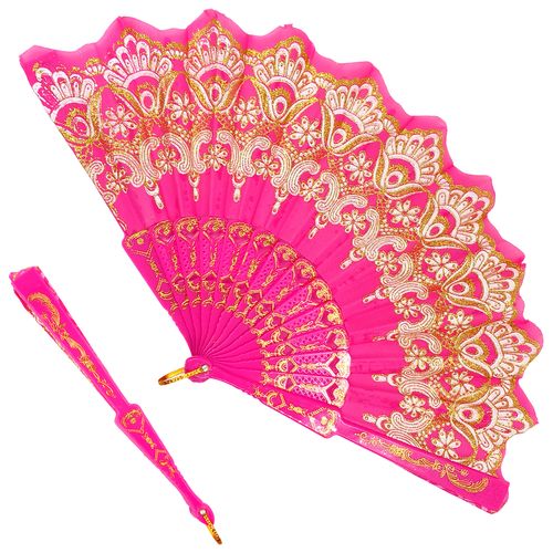 Leque C/ Glitter 23cm em Poliéster Interponte