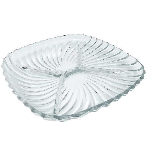 Petisqueira Quadrada 24,3cm em Vidro Milk