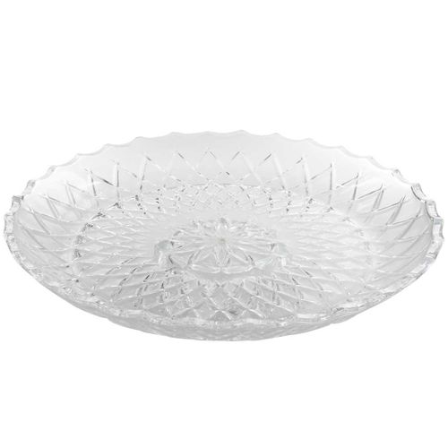 Prato P/ Bolo Michele 38,5cm em Vidro Milk