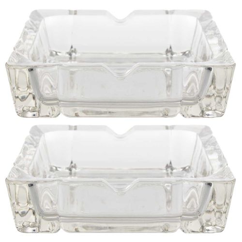 Jogo de Cinzeiro Decorativo 9,5x3cm em Vidro Milk