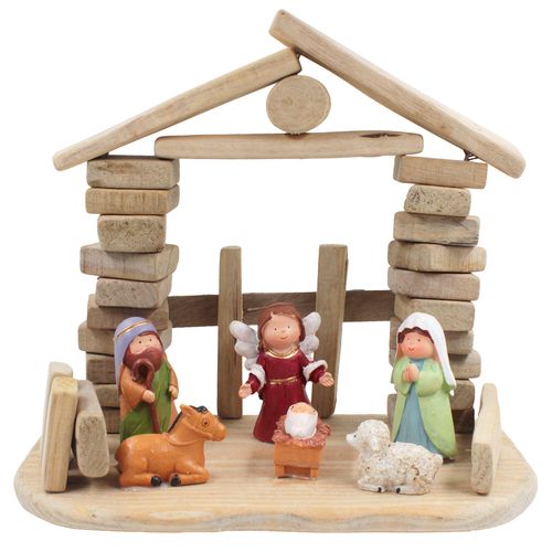 Presépio de Natal Decorativo 27x25cm em Resina Wincy