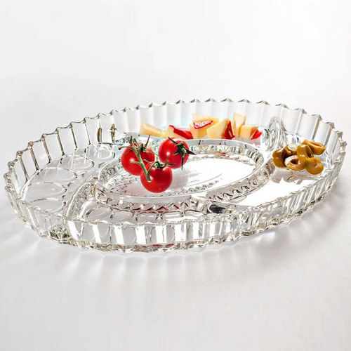 Petisqueira Nova Oval 21,5x31,5cm em Vidro Milk