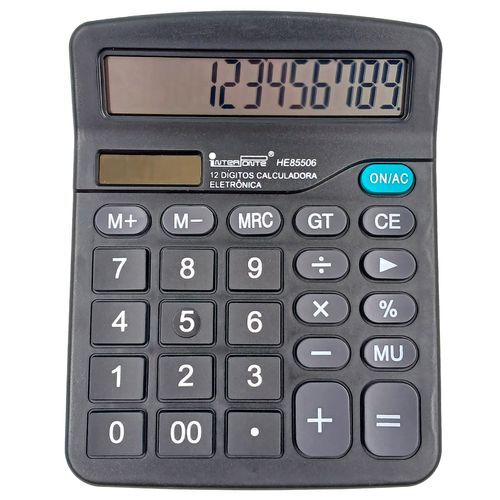 Calculadora de Mesa 12 Dígitos 14,5x11,8cm em Plástico Interponte