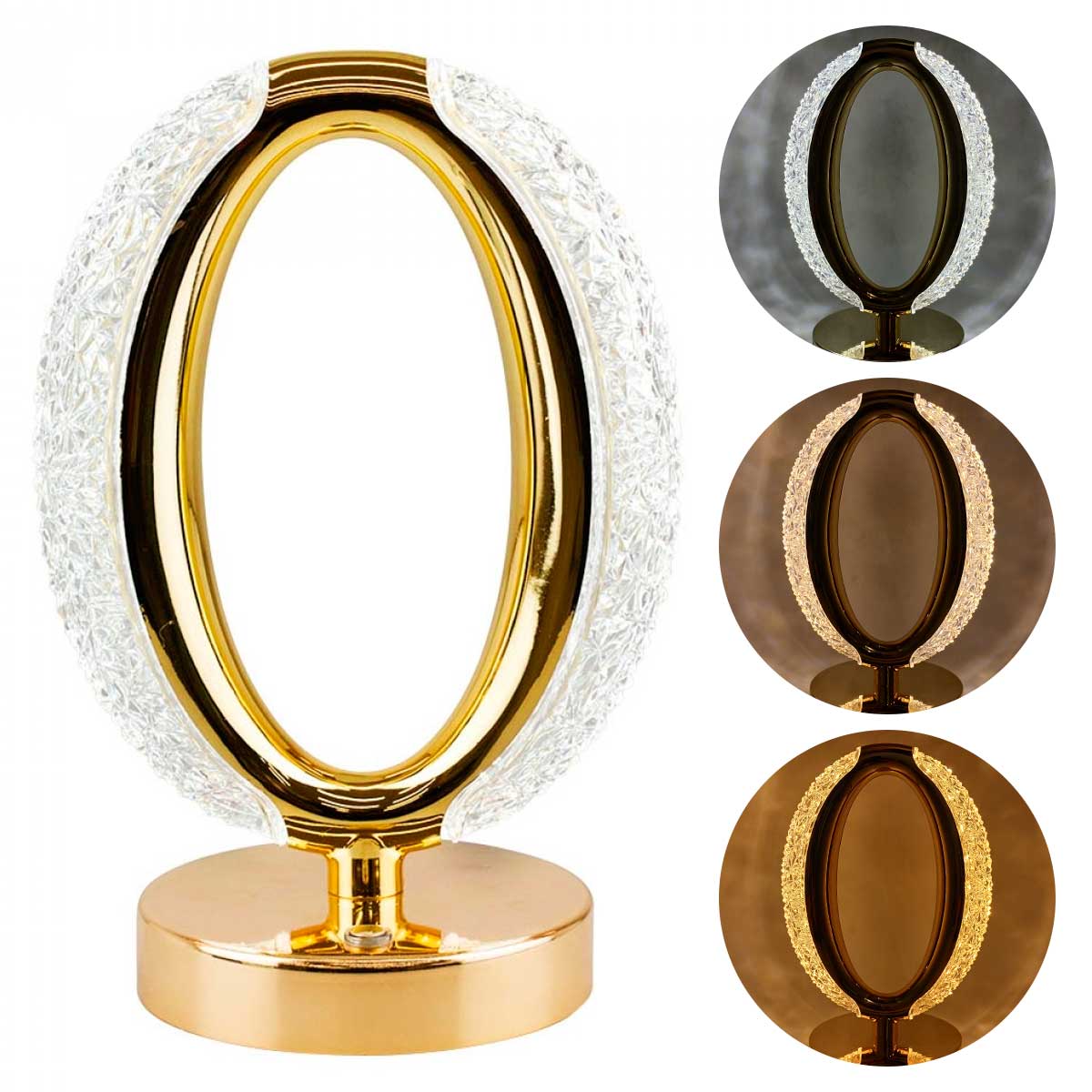 Luminária Oval Decorativa LED 21x13cm em Plástico Taimes