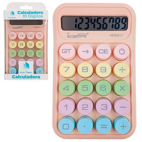 Calculadora de Mesa Color 10 Dígitos 14,9x9,2cm em Plástico Interponte