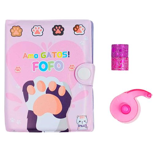 Kit Escolar Gatos 4 Peças 10,3x7,8cm em Plástico Interponte