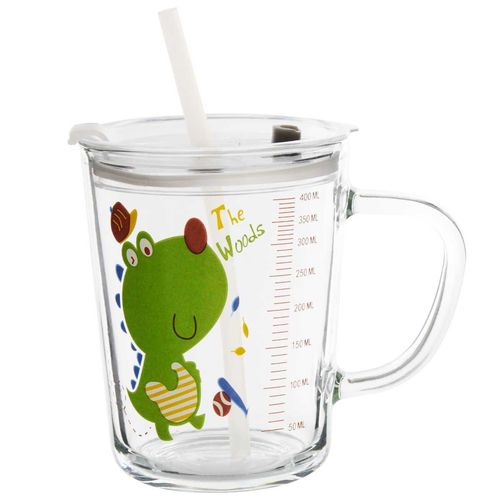 Caneca Bichinhos C/ Tampa 400ml em Vidro Interponte