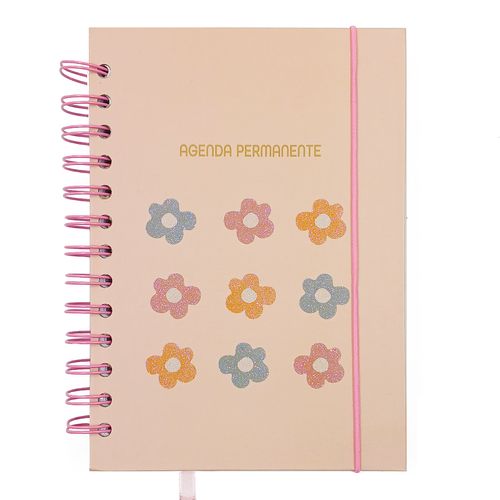 Agenda Permanente Flores 19x13,5cm em Papel FWB
