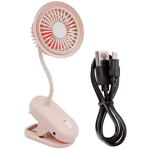 Mini Ventilador Portátil C/ Gancho 23,5x9,7cm em Plástico Interponte
