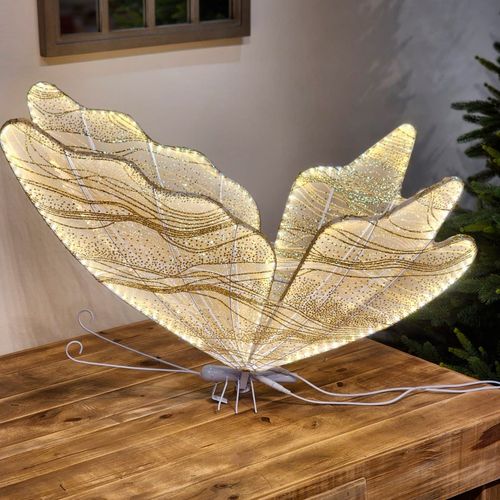 Borboleta Decorativa Led 100cm 220V em Metal Mabruk