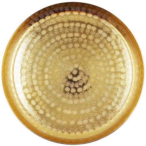 Bandeja Redonda Decorativa 30cm em Alumínio Brascontinental