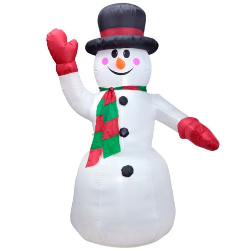 Boneco de Neve Inflável C/ Luz 240cm em Poliéster Mabruk