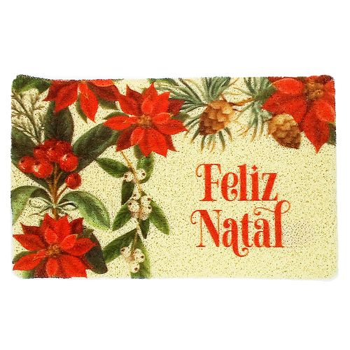 Tapete Capacho Floraluz Natalino 38x58cm em PVC Multiart
