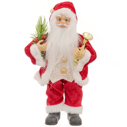 Papai Noel Trompa Decorativo 25cm em Poliéster Bela Flor