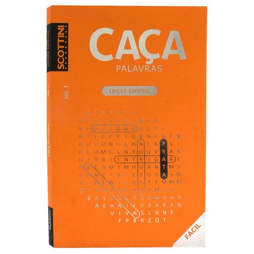 Livro Caça Palavras Nível Fácil 20,5x13,5cm em Papel Todo Livro