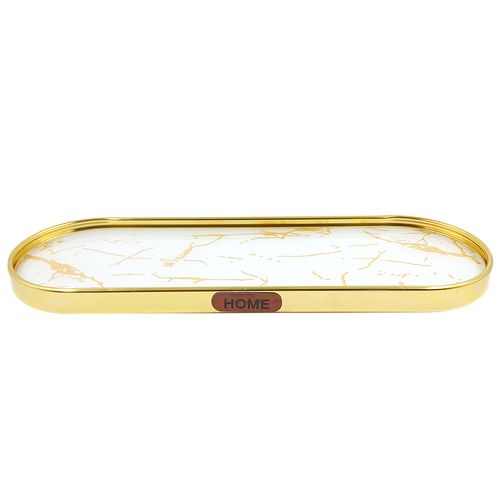 Bandeja Oval Decorativa 30x10cm em Metal Megagift