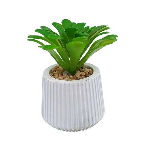 Vaso C/ Planta Artificial 8cm em Porcelana Multiart