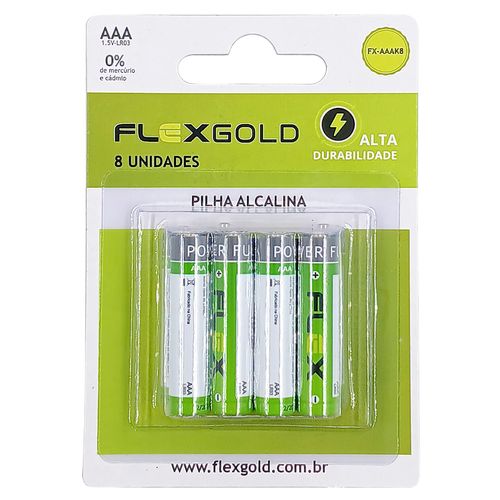 Jogo de Pilhas AAA Alcalinas 8 Peças X-Cell