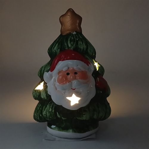 Luminária Árvore de Natal C/ LED 9x6cm em Cerâmica Fartex