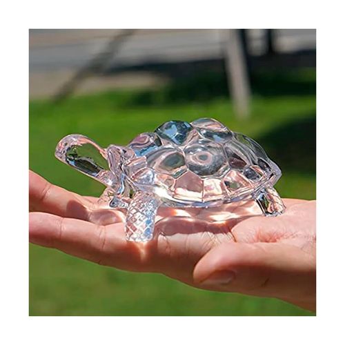 Tartaruga Decorativa 15x10cm em Vidro Shock