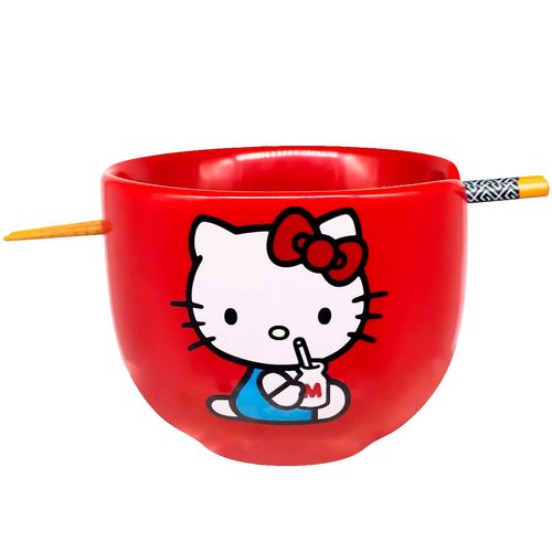 Bowl C/ Hashi Hello Kitty 500ml em Cerâmica Zona Criativa