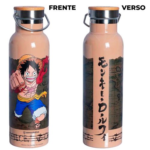 Garrafa Térmica Camp Luffy One Piece 600ml em Aço Inox Zona Criativa